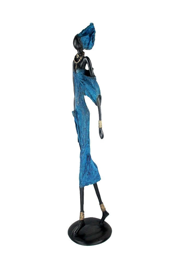 Bronze Issouf 80 cm bleu n°2 Bronzes d&#39;Afrique