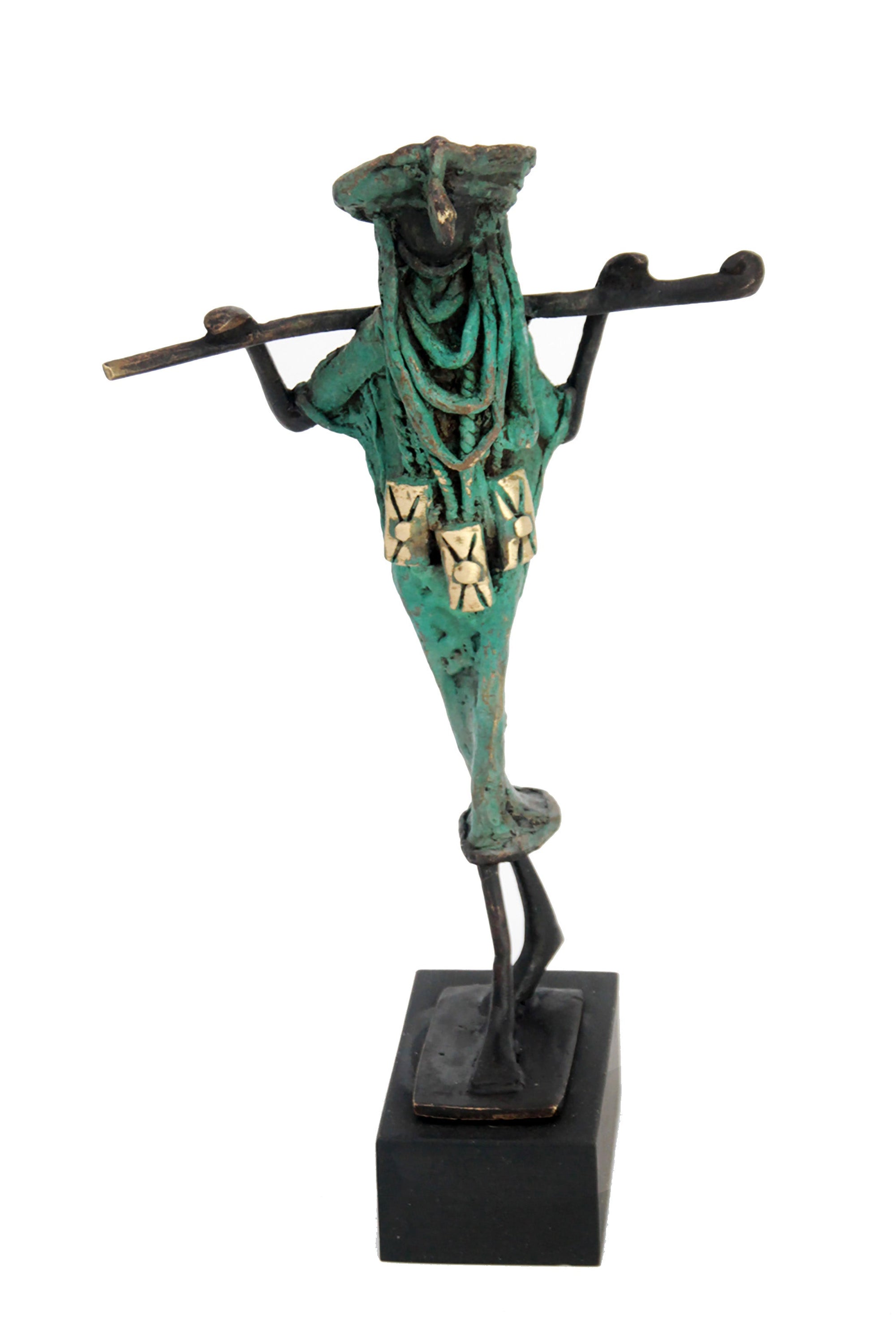Touareg 25 cm vert n°1 Bronzes d&#39;Afrique