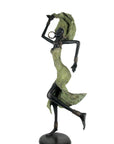 Bronze danseuse 50 cm vert et marron n°1 Bronzes d'Afrique