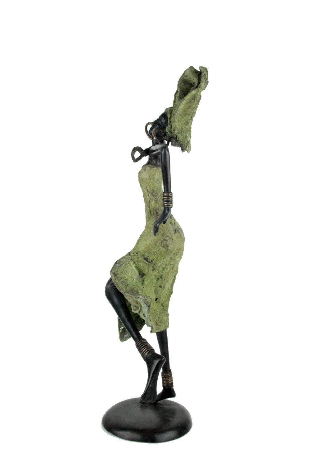 Bronze danseuse 50 cm vert et marron n°1 Bronzes d'Afrique
