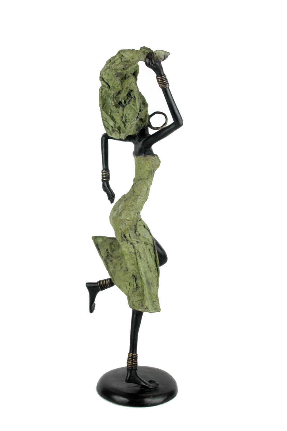 Bronze danseuse 50 cm vert et marron n°1 Bronzes d'Afrique