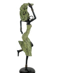 Bronze danseuse 50 cm vert et marron n°1 Bronzes d'Afrique