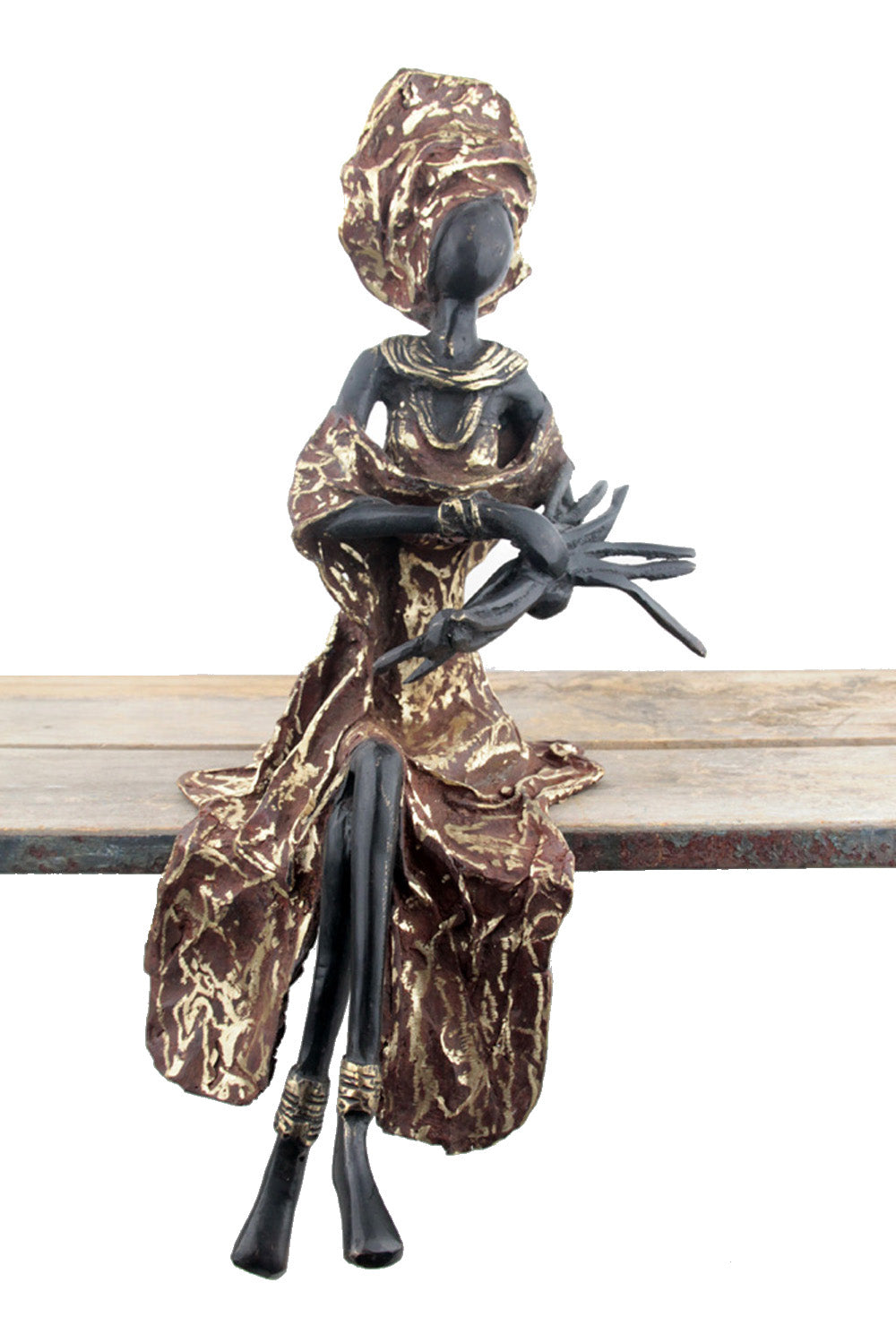 Bronze assis 40 cm marron n°4 Bronzes d'Afrique