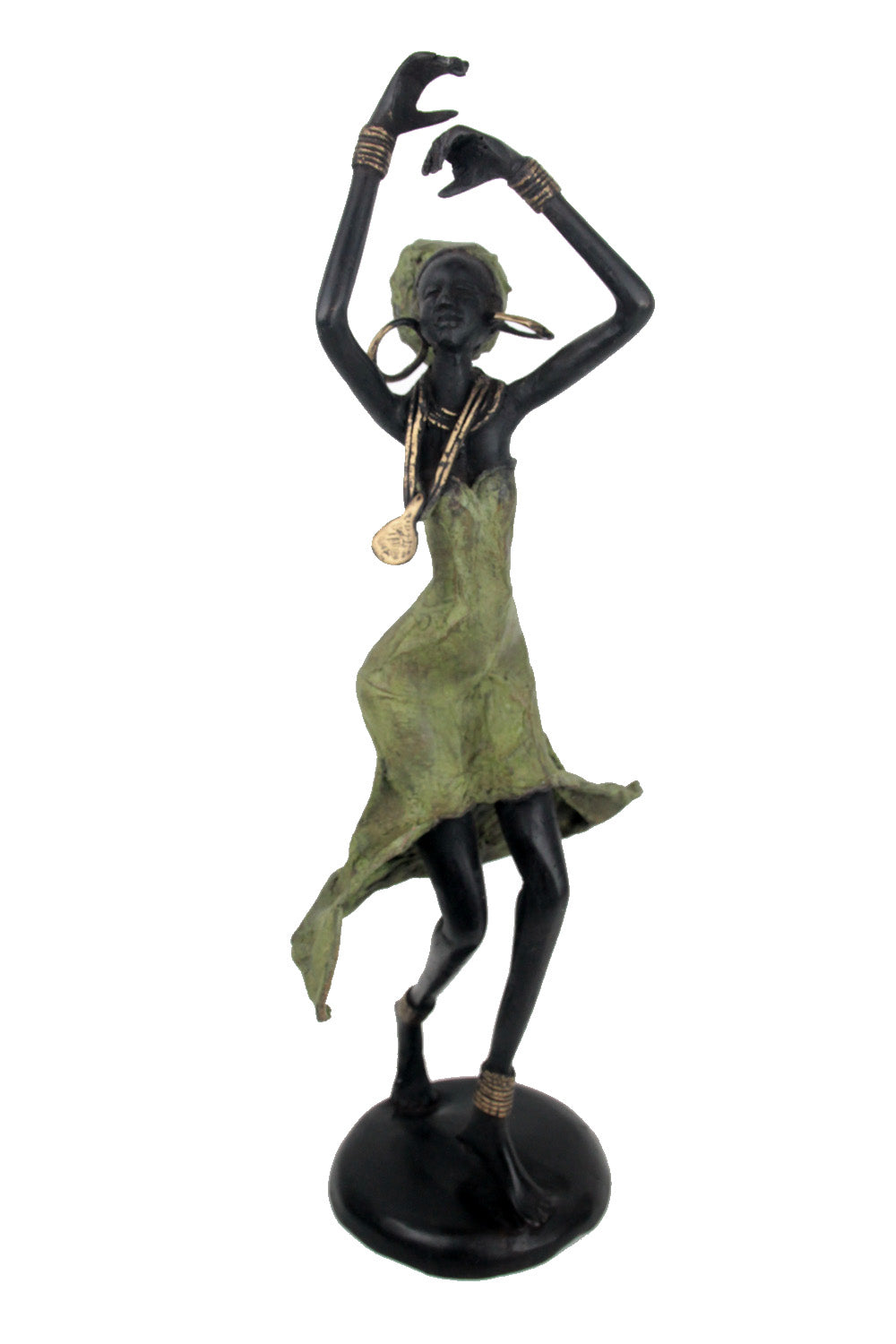 Bronze danseuse 50 cm vert et marron n°2 Bronzes d'Afrique
