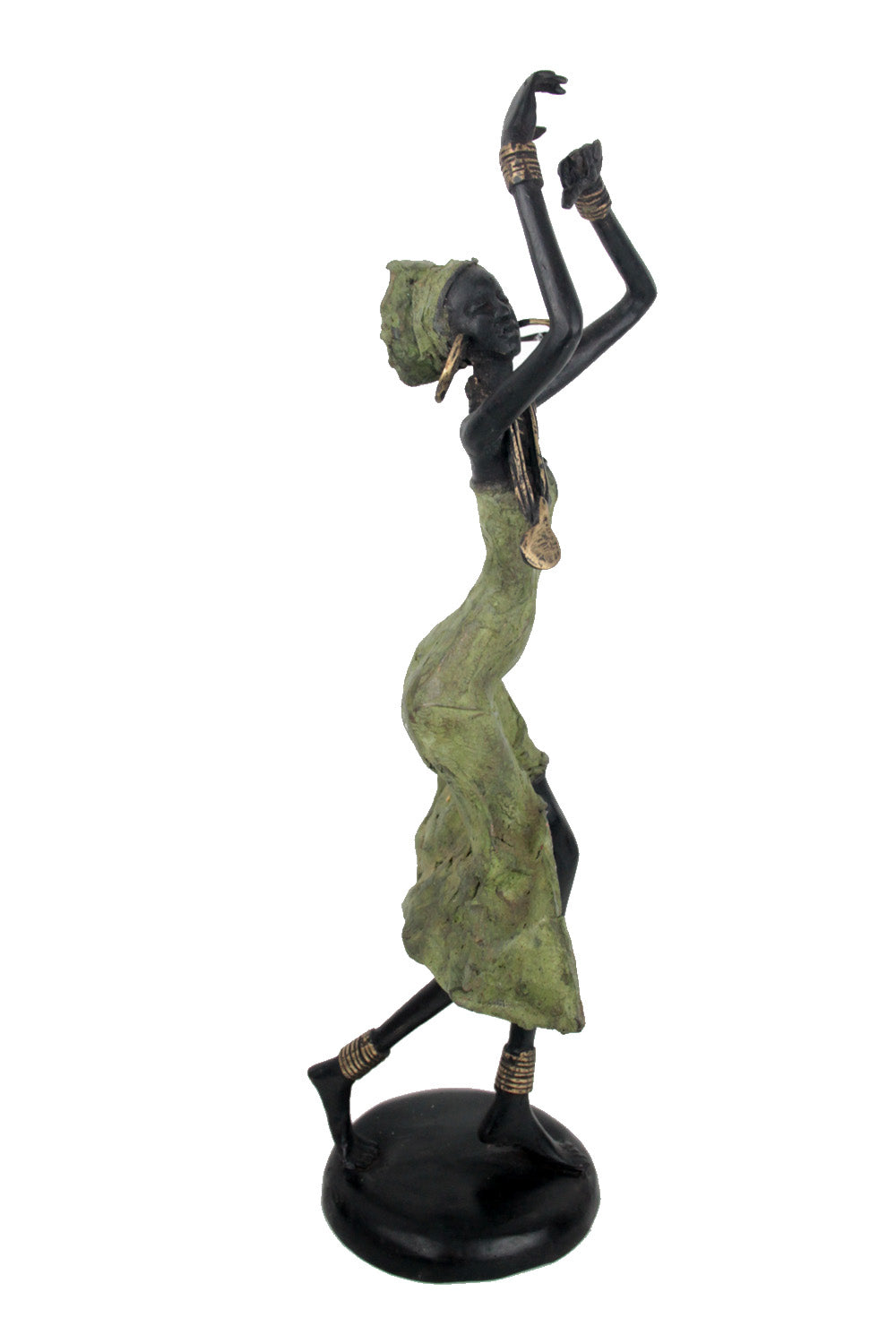 Bronze danseuse 50 cm vert et marron n°2 Bronzes d'Afrique