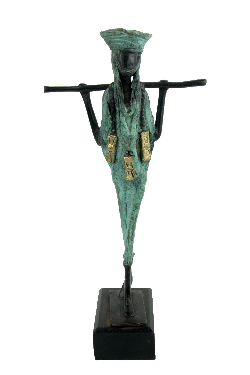 Touareg 25 cm vert n°2 Bronzes d'Afrique