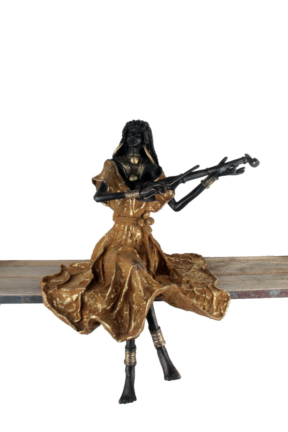 Bronze Issouf exceptionnel assis 55 cm marron n°2 Bronzes d&#39;Afrique