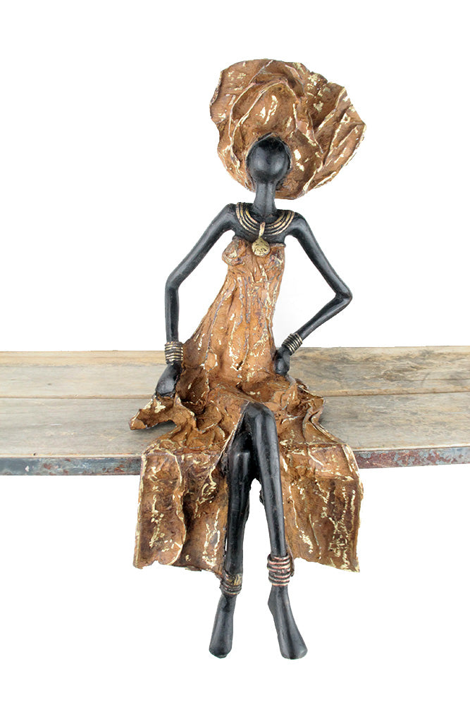 Bronze assis 40 cm marron n°5 Bronzes d'Afrique