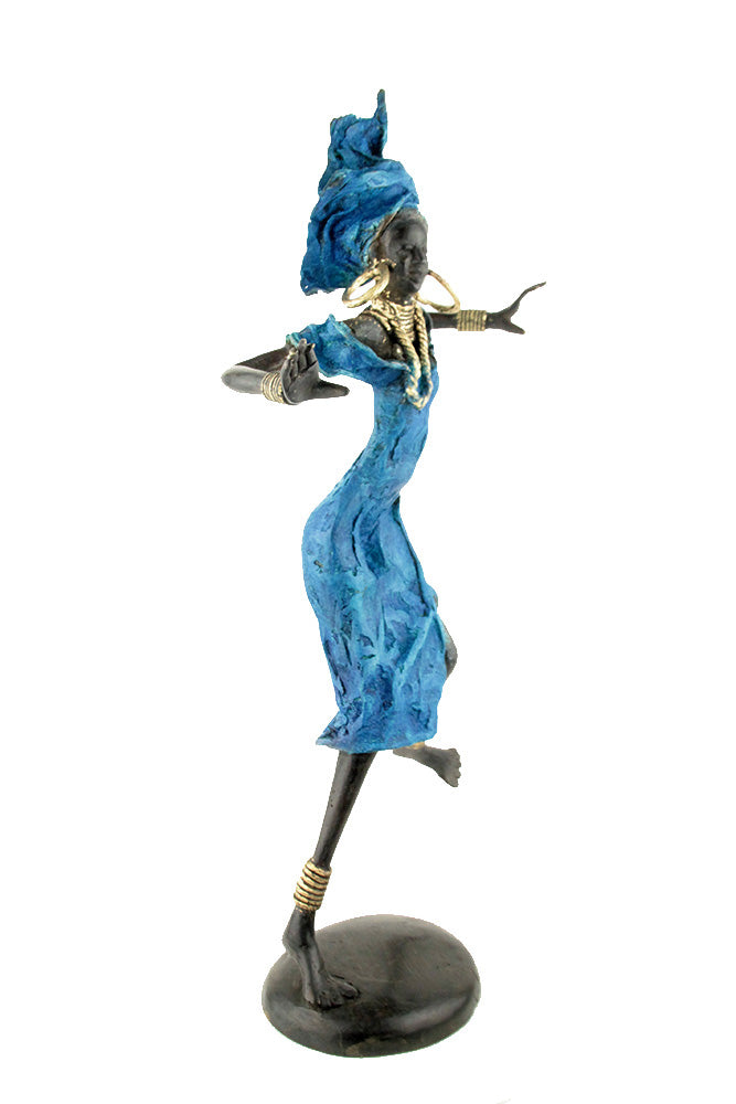 Bronze danseuse 50 cm bleu n°1 Bronzes d'Afrique