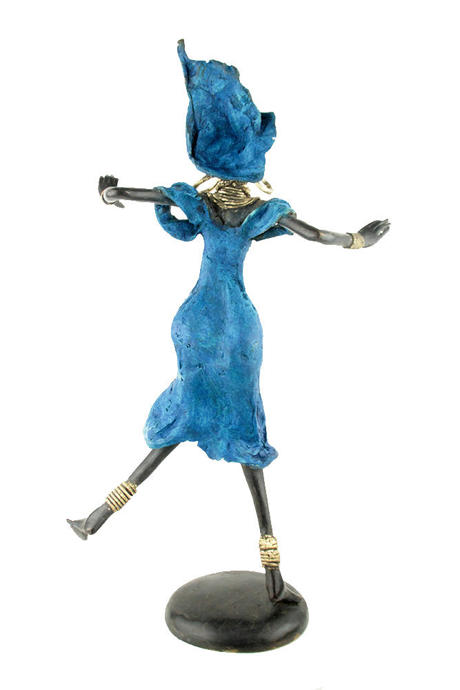 Bronze danseuse 50 cm bleu n°1 Bronzes d'Afrique