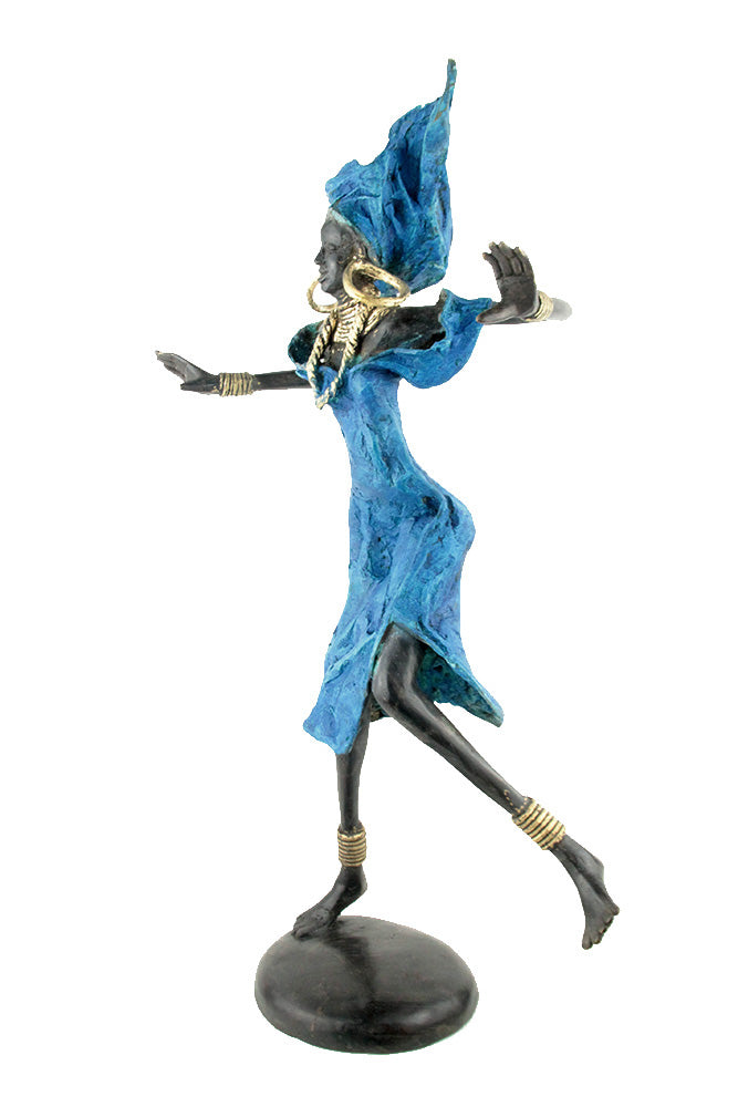 Bronze danseuse 50 cm bleu n°1 Bronzes d'Afrique