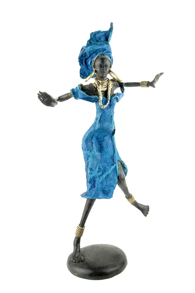 Bronze danseuse 50 cm bleu n°1 Bronzes d'Afrique