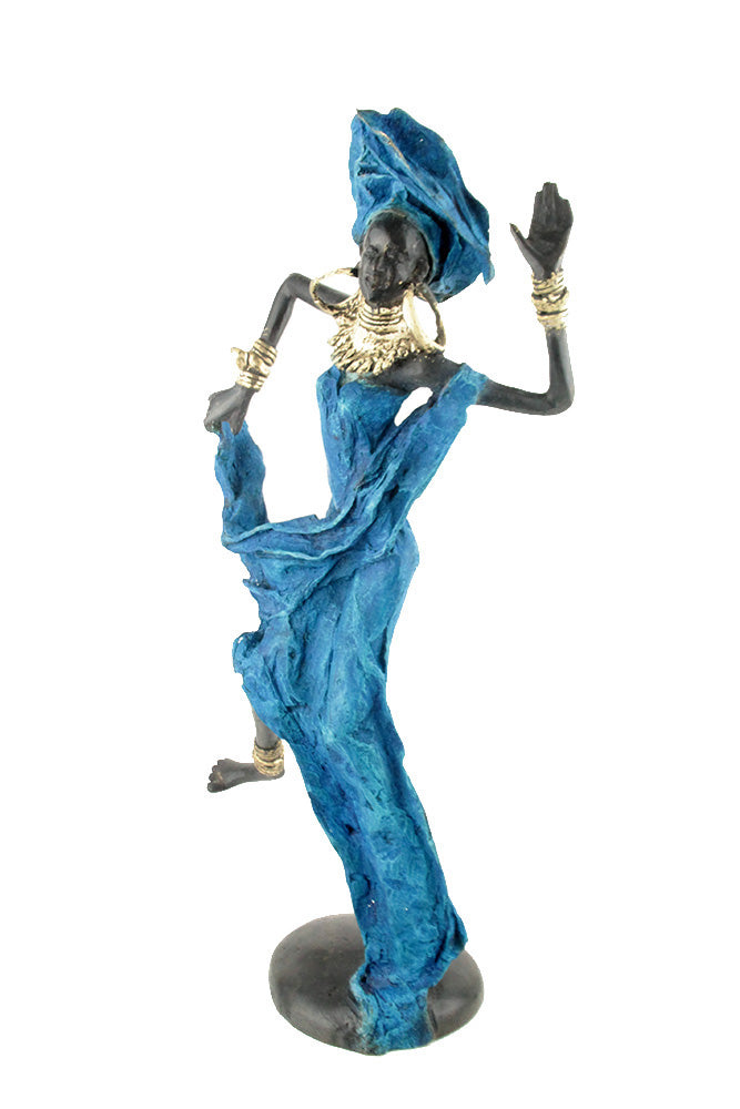 Bronze danseuse 50 cm bleu n°2 Bronzes d'Afrique