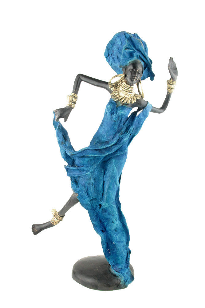 Bronze danseuse 50 cm bleu n°2 Bronzes d'Afrique