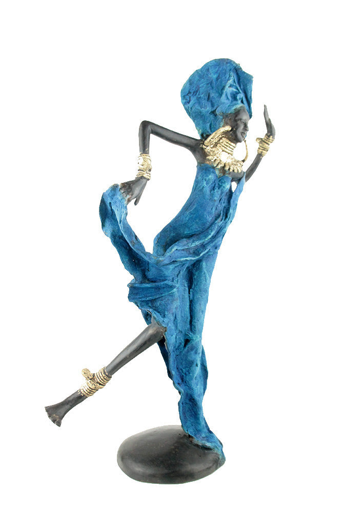 Bronze danseuse 50 cm bleu n°2 Bronzes d'Afrique