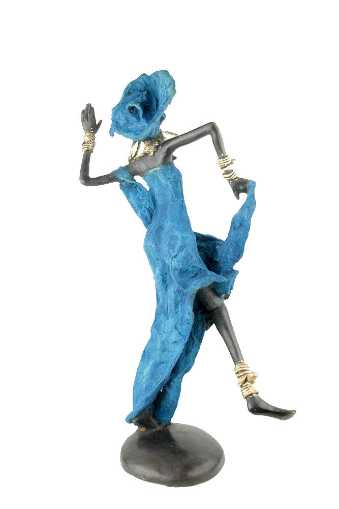 Bronze danseuse 50 cm bleu n°2 Bronzes d'Afrique