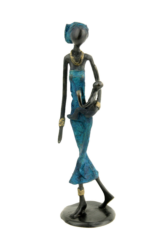 Bronze 25 cm bleu n°12 Bronzes d&#39;Afrique
