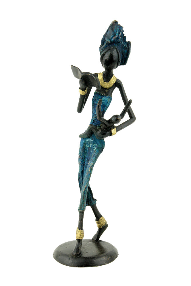 Bronze 25 cm bleu n°25 Bronzes d&#39;Afrique
