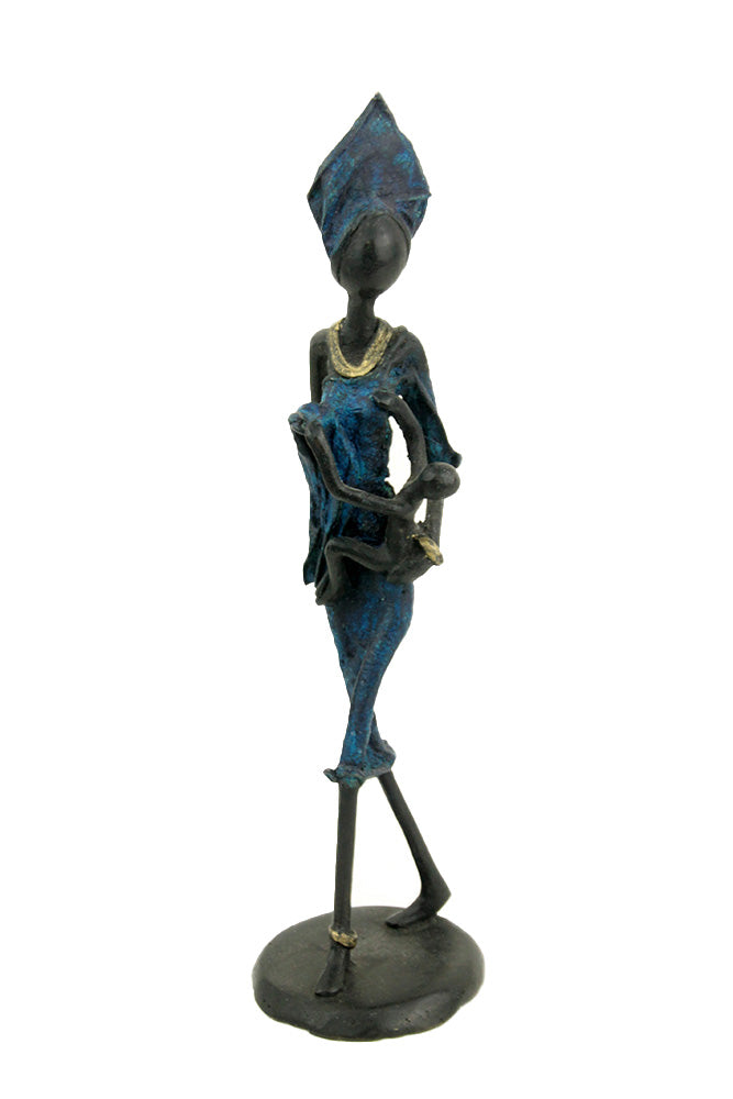 Bronze 25 cm bleu n°14 Bronzes d&#39;Afrique