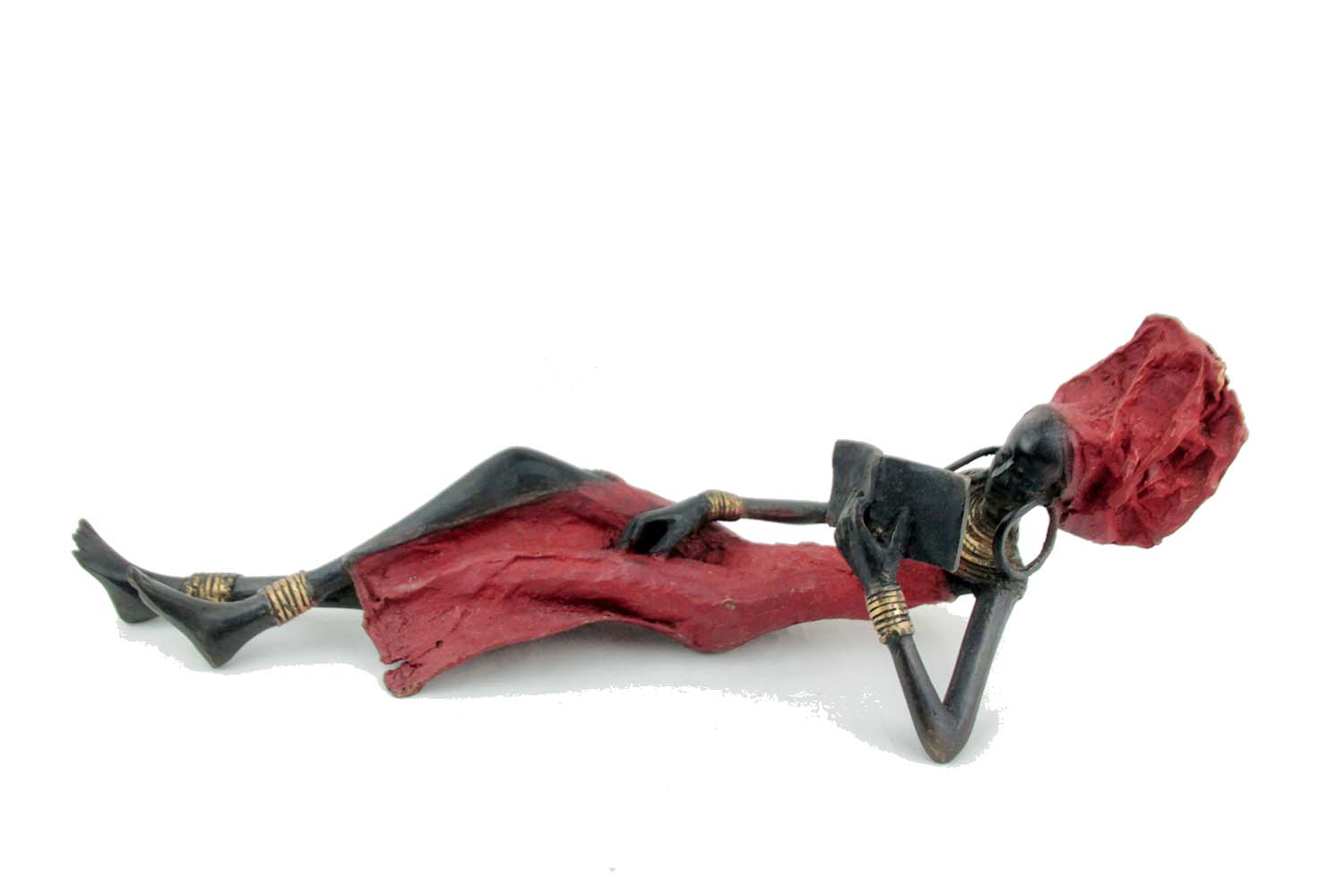 Bronze allongé 50 cm rouge n°1 Bronzes d&#39;Afrique