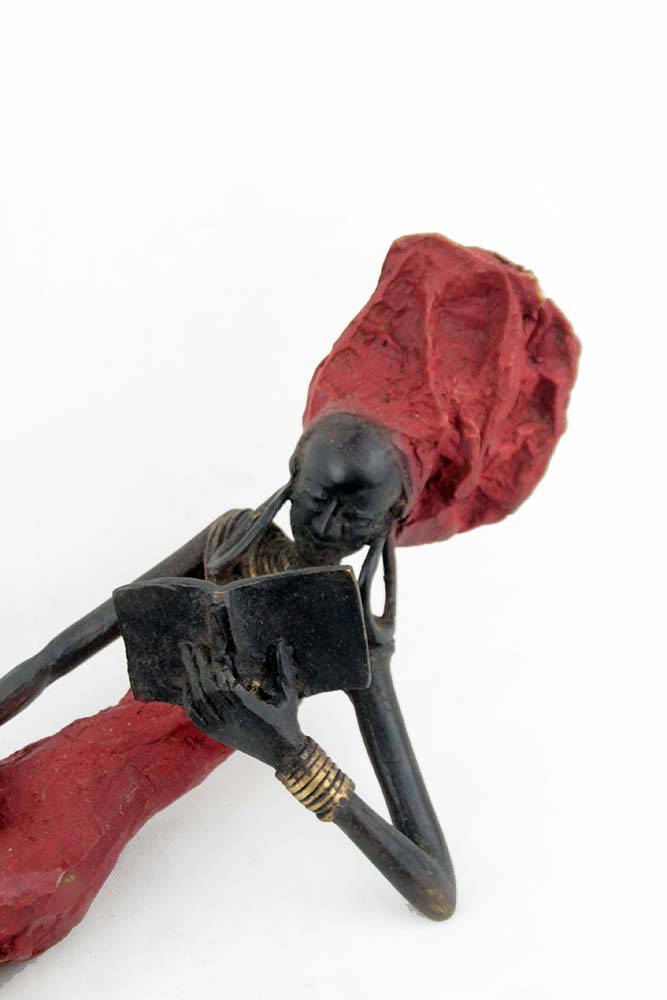 Bronze allongé 50 cm rouge n°1 Bronzes d&#39;Afrique