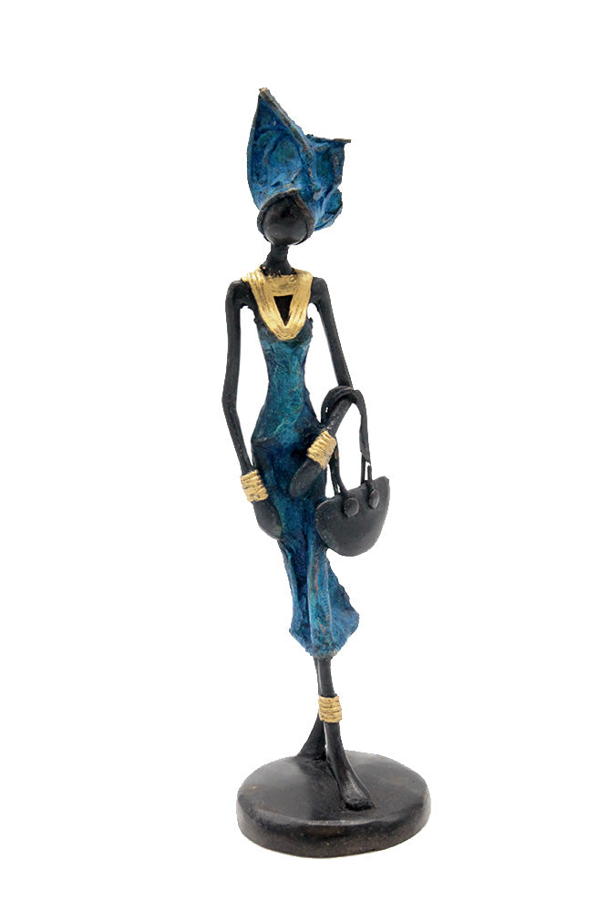 Bronze 25 cm bleu n°33 Bronzes d&#39;Afrique