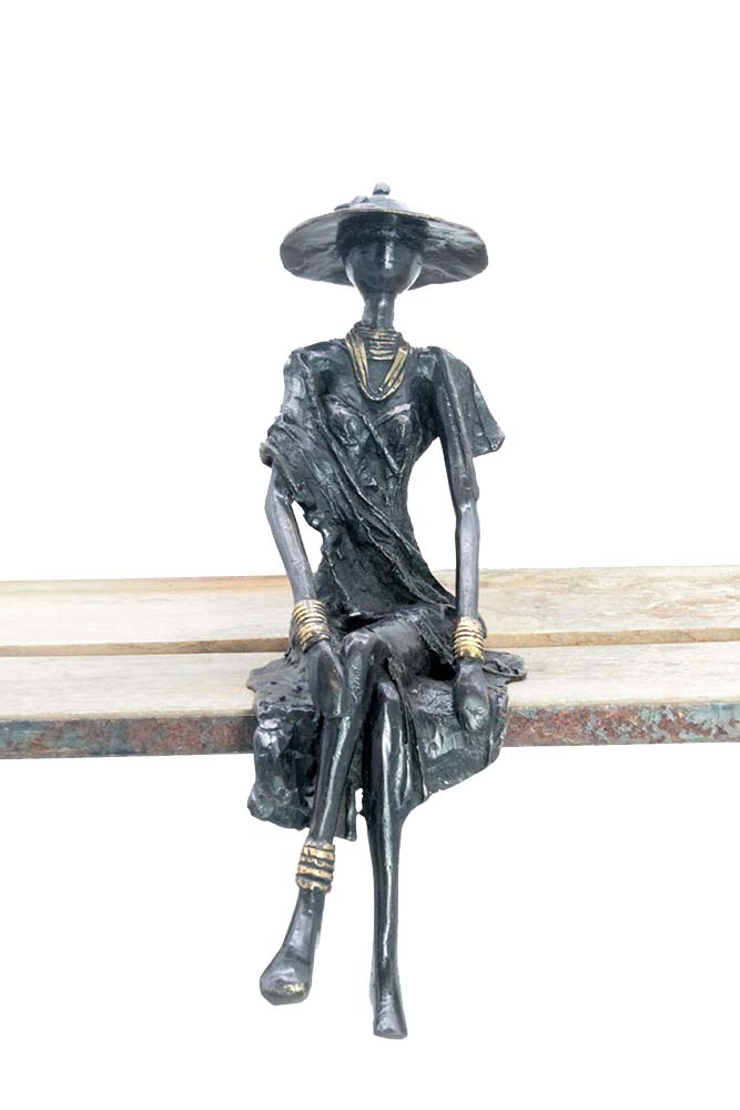 Bronze assis 35 cm noir n°4 Bronzes d'Afrique